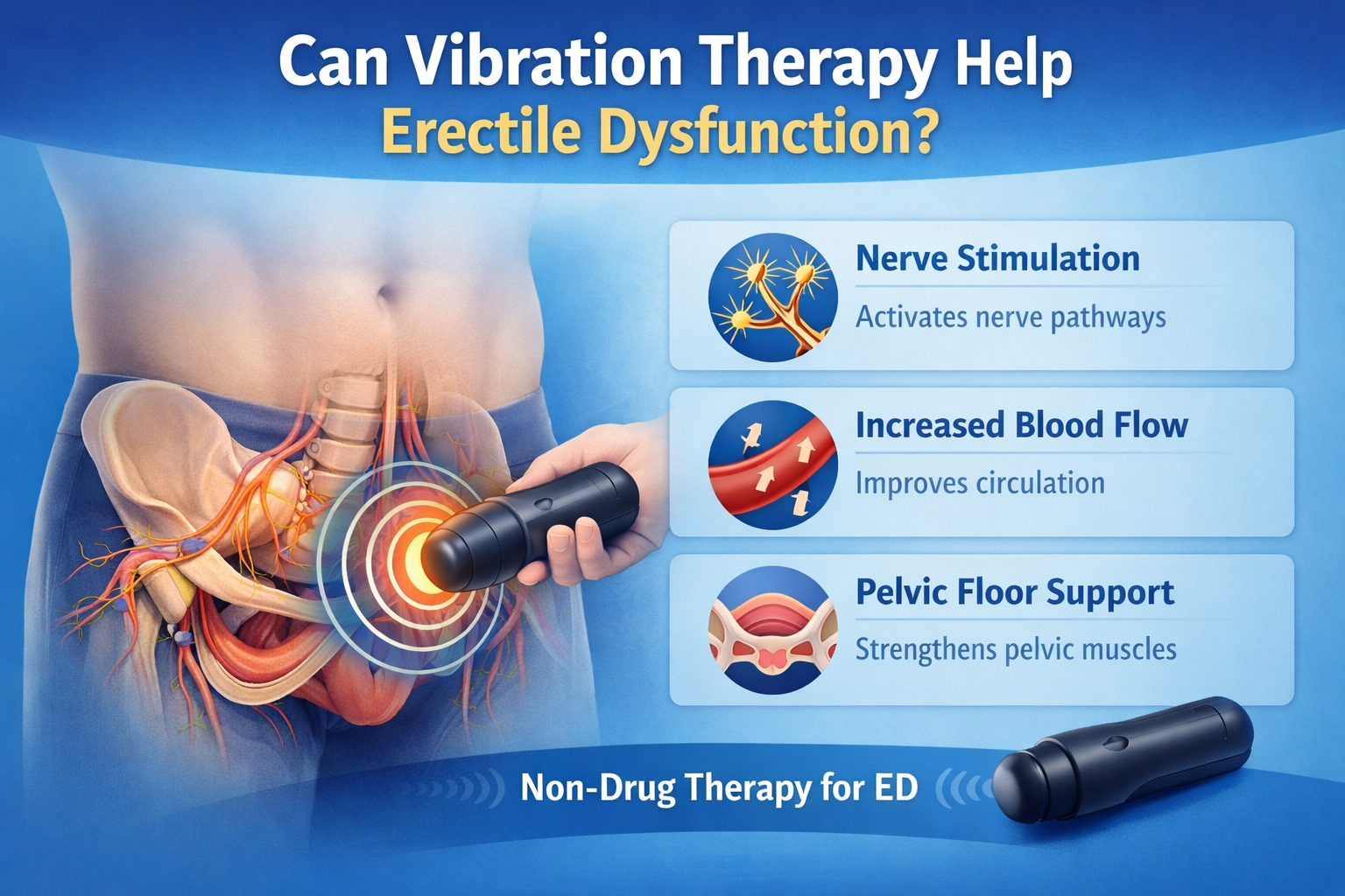 Vibration therapy for erectile dysfunction